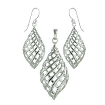 Brass Set Tear Drop Trellis Silver Plate**Ec, Silver