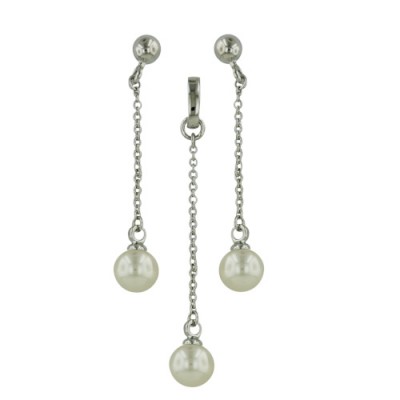 Brass Set Linear Drop Fwp White, White