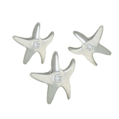 STERLING SILVER PENDANT STARFISH WITH 1PCS CUBIC ZIRCONIA