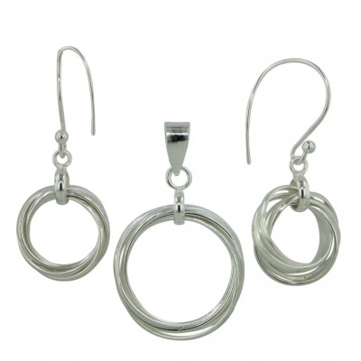 Sterling Silver Set 5 Plain Rings--E-coated/Nickle Free--