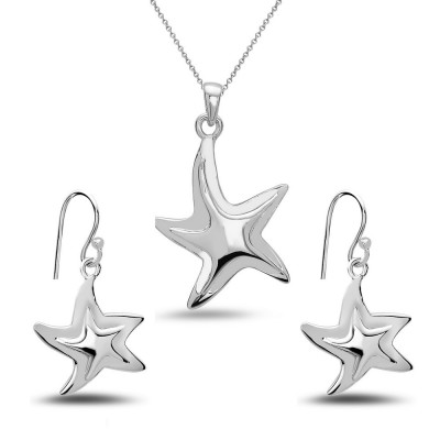 SS Set Puff Out Starfish, Silver