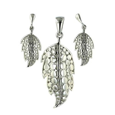 Sterling Silver Set Multicolor Oval Leaf