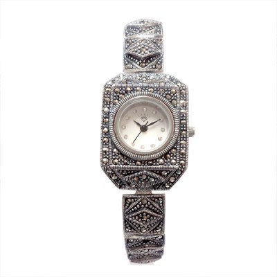 Marcasite Watch Rhoumbus Pave in Square Link