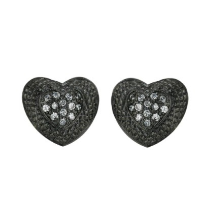 Brass Earg Heart Stud **Blk Plated**