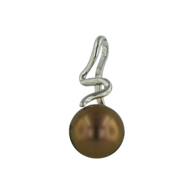 Brass Pdnt "S" Line W/10.32Mm Brown Shell Pearl W/, Brown