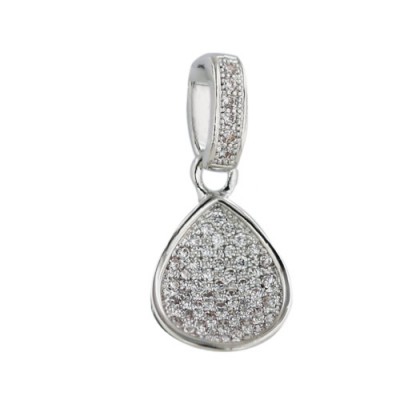 Brass Pdnt 11.5*10Mm T-Drop W/Cl Cz Pave Concave +