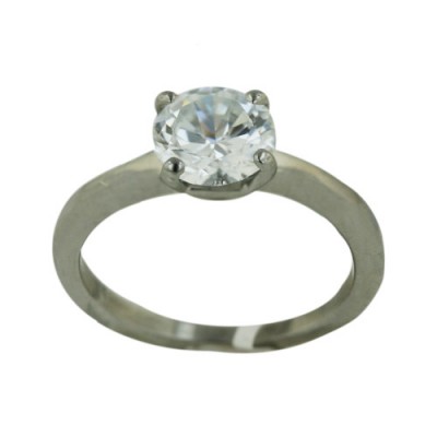 Stainless Steel Ring Engagement Ring Solitaire 7.5