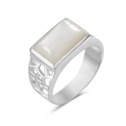 Bar Mother of Pearl & Webbing Ring