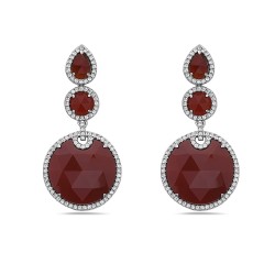 Carnelian & Ice Luxe Linked Earrings