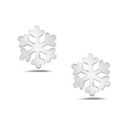 Sterling Silver EARRING PLAIN SNOWFLAKE STUD