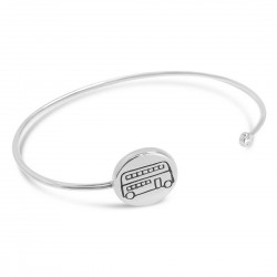 Sterling Silver Bangle Open London Theme-Double Decker