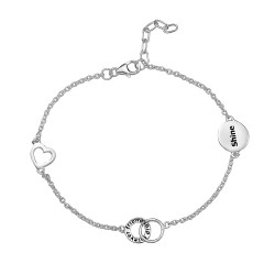 Sterling Silver BRACELET PLAIN "FRIENDSHIP FOREVER" CIRCLE LINK