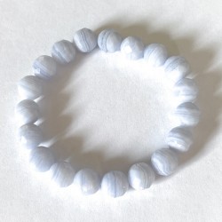 BEAD BRACELET FACETED BLUE LACE STONE