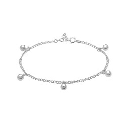 Sterling Silver BRACELET BEADS STATION 7+1 INCHES
