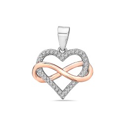 Infinity Heart Rose Gold Pendant Necklace