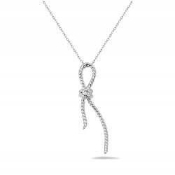 Sterling Silver PENDANT KNOT ON ROPE E-COATED