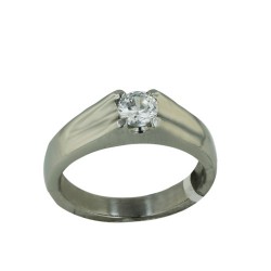Stainless Steel Ring Tension Setting Clear Cubic Zirconia