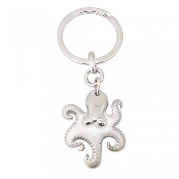 Sterling Silver KEYCHAIN PLAIN OCTOPUS-10S-001