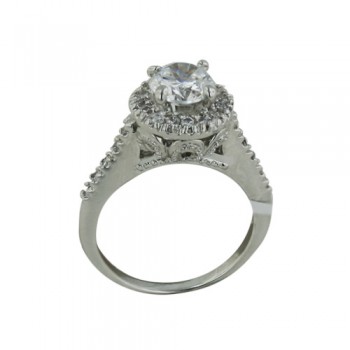 Brass Ring Engagement Ring Center Filigree Side *R