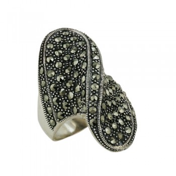 Marcasite Ring Lg Twist "S" Design