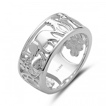 Sterling Silver Ring Plain Flower,Horse,Hunter,Elephant,Horseshoe