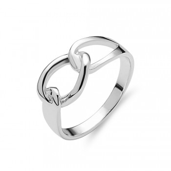 Sterling Silver Ring Plain Open Circle Linked Together