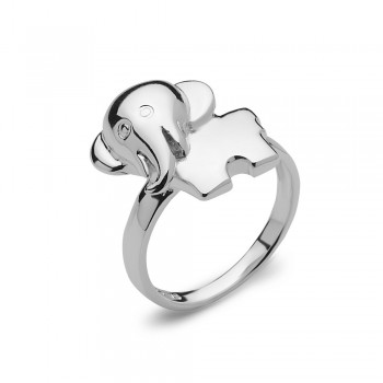 Sterling Silver Ring Plain Elephant--E-coated/Nickle Free--