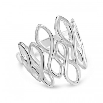 Sterling Silver Ring Plain Open Twisted Marquis--E-coated/Nickle Free--