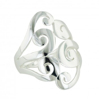 Sterling Silver Ring Plain Open Multicolor-Scroll--E-coated/Nickle Free--