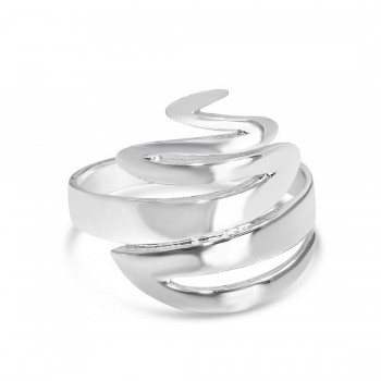Sterling Silver Ring Curves -Ecoated-