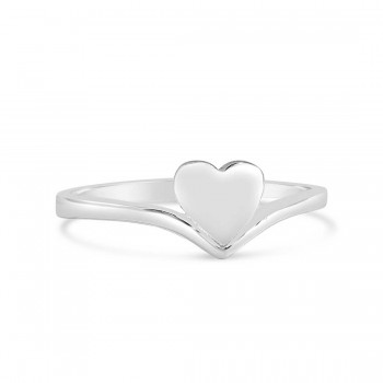Sterling Silver Ring Heart -E-coated-