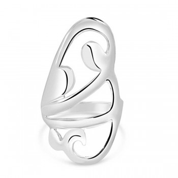 Sterling Silver Ring Plain Silver Half Butterfly Wing