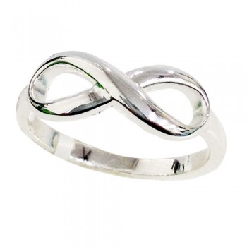 Sterling Silver Ring Plain Open Infinity on Band -E-Coat-
