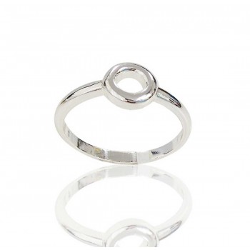 Sterling Silver Ring Plain Open "O" -E-Coated-