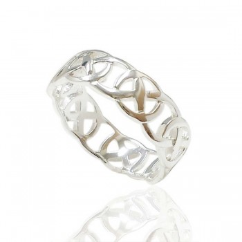 Sterling Silver Ring Plain Open Celtic Knot Band