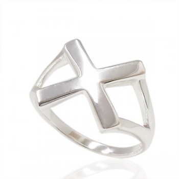Sterling Silver Ring Plain "X"