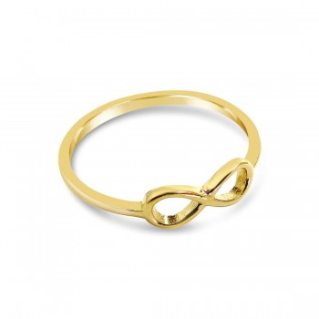 Sterling Silver Ring Plain Infinity -Gold Plate