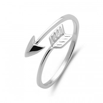 STERLING SILVER RING PLAIN BYPASS ARROW