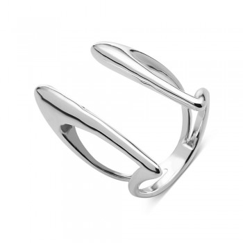 STERLING SILVER RING PLAIN OPEN ABSTRACT RING