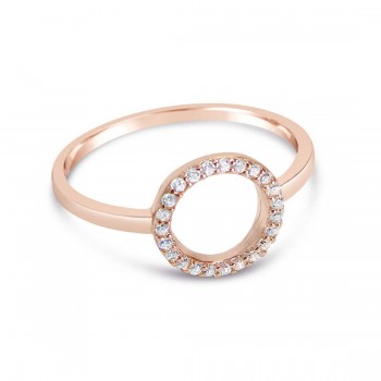 Rose Gold Open Iced Circle Ring