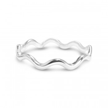 STERLING SILVER RING PLAIN WAVY AROUND