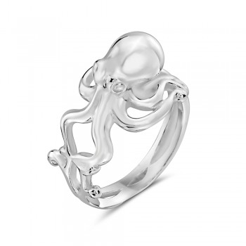 STERLING SILVER RING PLAIN OCTOPUS OPEN STYLE