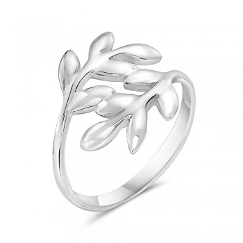 STERLING SILVER RING BRANCH AND LEAVES PLAIN*EC