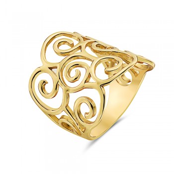 Sterling Silver RING MULTI- WAVY CLOUDS GOLD PLATE
