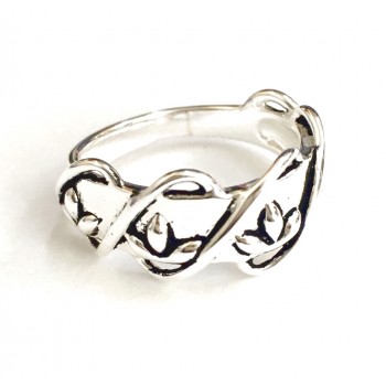 Sterling Silver RING BAND ROPE WRAP OVER