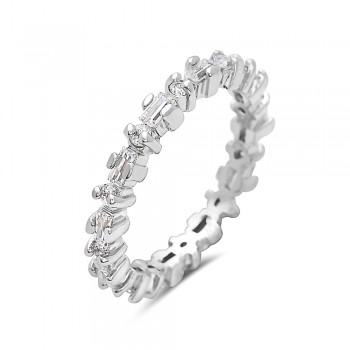 Brass Ring Clear Cubic Zirconia Eternity Band