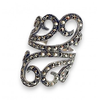 Marcasite Ring Curls