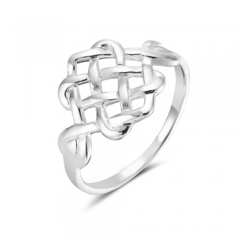 Sterling Silver Ring Endless Knot--E-coated/Nickle Free--