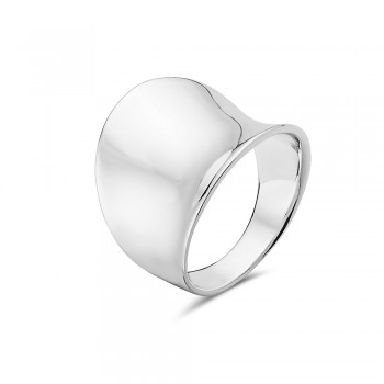 Sterling Silver Ring Plain Silver Concave Band E-Coated