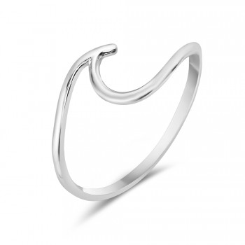 Sterling Silver Ring Sea Wave Line 